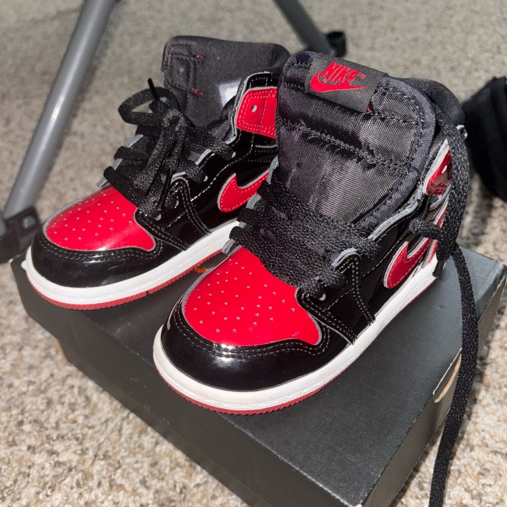 Nike Kids Black and Red High-Top Sneakers